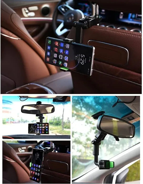 360 car multifunctional rearview mirror phone holder - Prozone