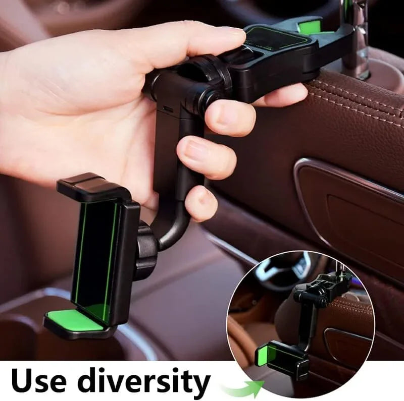 360 car multifunctional rearview mirror phone holder - Prozone