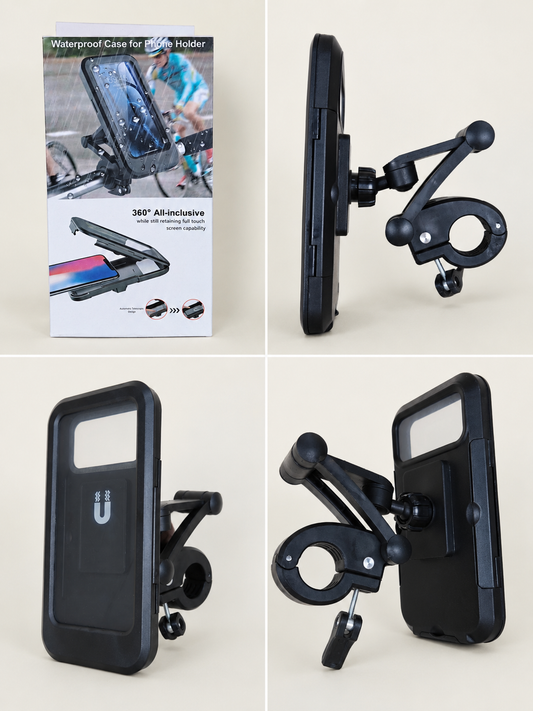 Weather resistant bike & bicycle phone holder