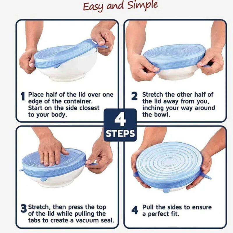6 pieces silicone covers lids - Prozone