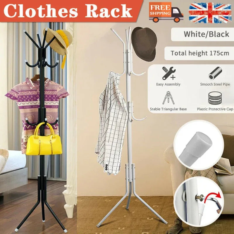 Stainless steel clothes and handbag rack-pink - Prozone