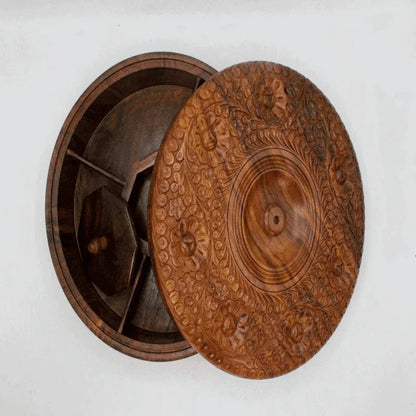 Sheesham wood dry fruit tray with lid - Prozone