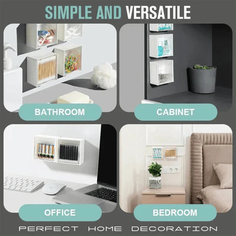 Self adhesive storage box flip top organizer - Prozone