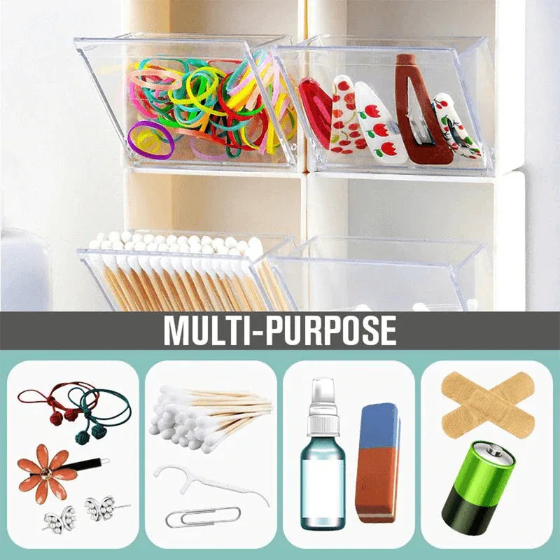 Self adhesive storage box flip top organizer - Prozone