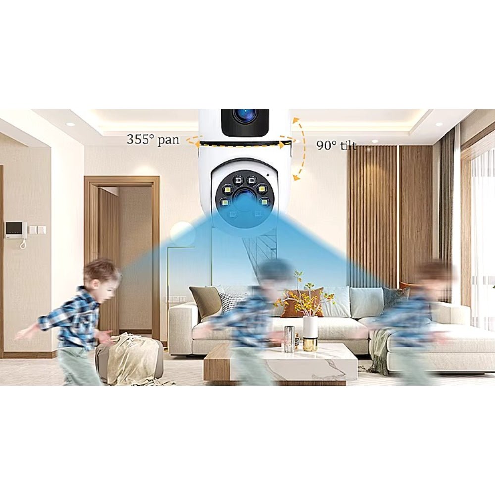Smart bulb 2 lens camera for Home Surveillance - Prozone