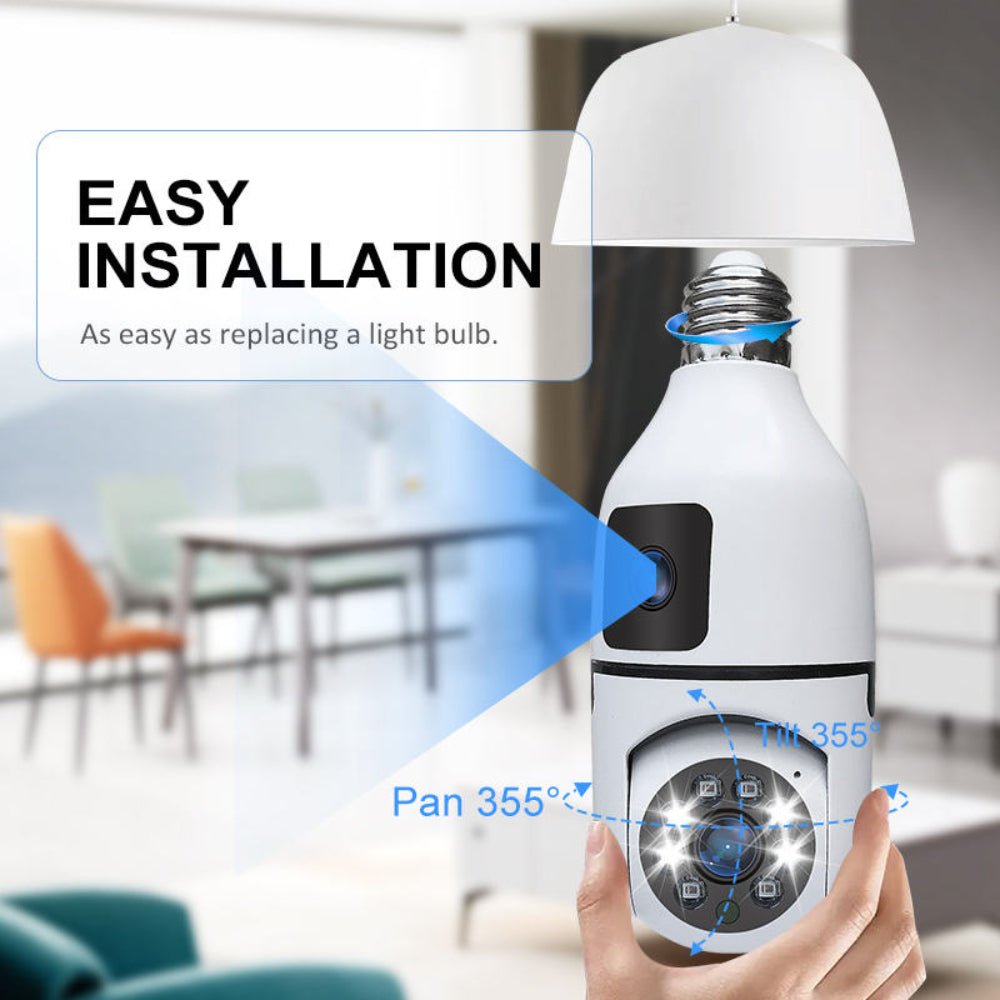 Smart bulb 2 lens camera for Home Surveillance - Prozone