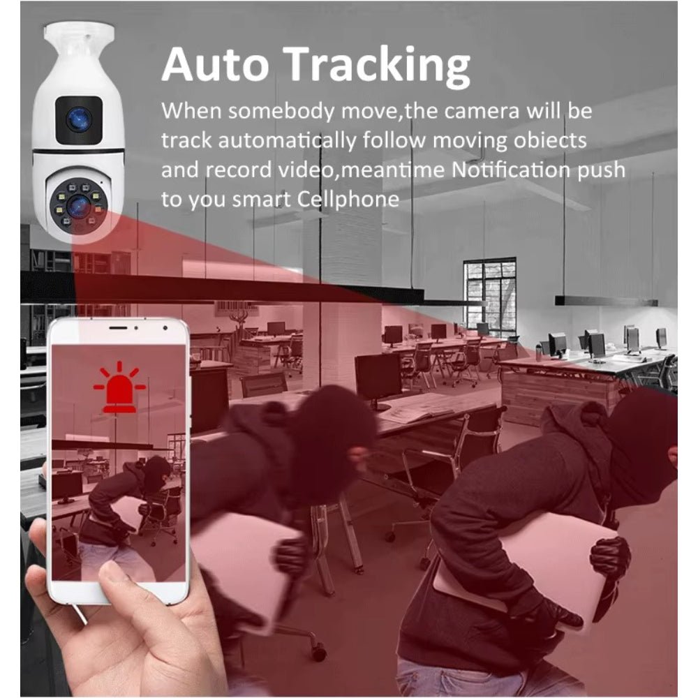 Smart bulb 2 lens camera for Home Surveillance - Prozone