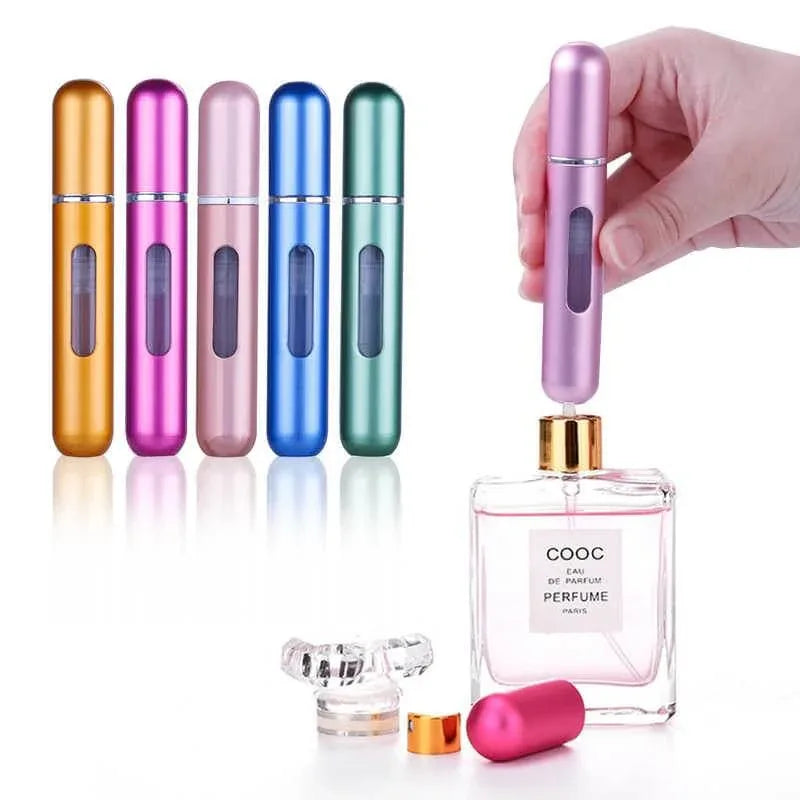 Pack of 2 5ml refillable mini perfume spray bottle aluminum - Prozone