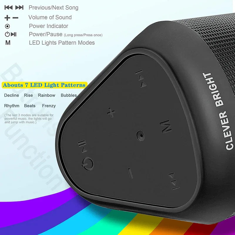 Clever bright bluetooth speakers 7 led lights - Prozone