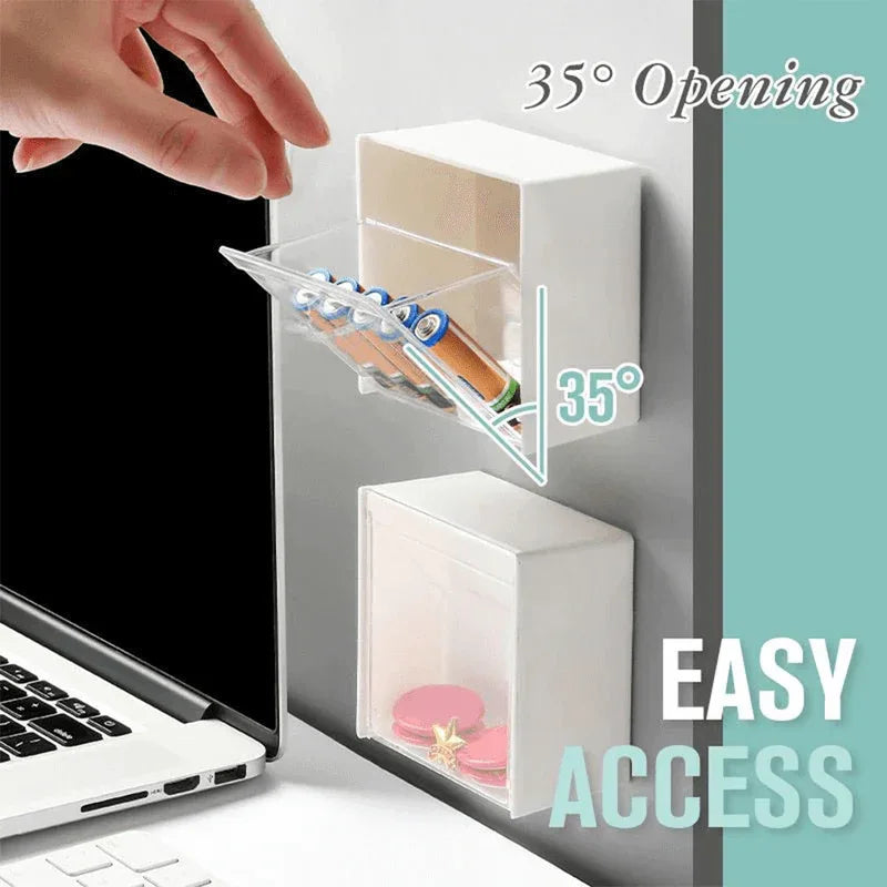 Self adhesive storage box flip top organizer - Prozone