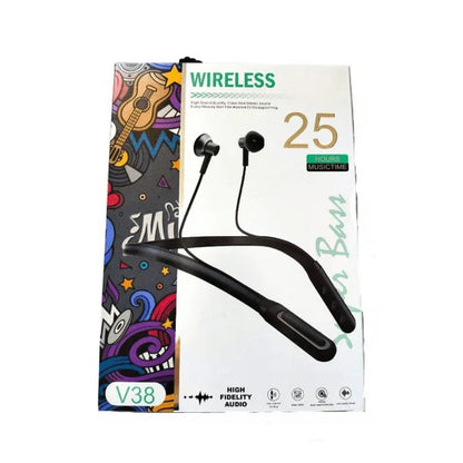 Wireless earphone leather neck band v34 - Prozone