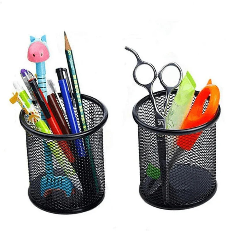 2pc black metal stand mesh style pen holder - Prozone
