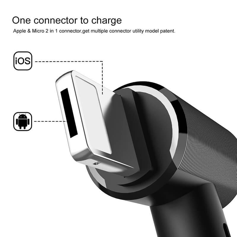 baseus 2 in 1 magnetic micro usb cable for android,ios - Prozone