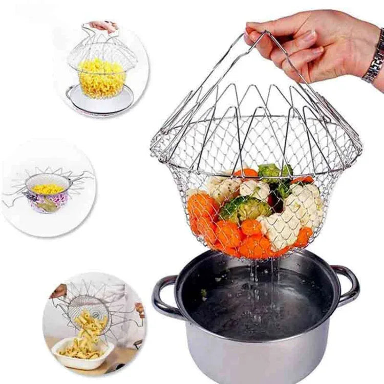 Steam rinse deep fry chef magic mesh basket - Prozone