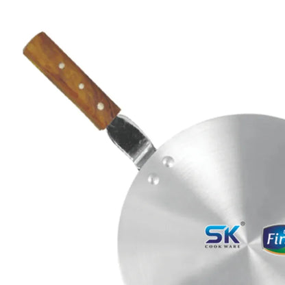 Bravo metal tawa with wooden handle - silver - Prozone