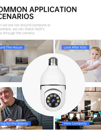 V380 Full HD 1080P Wireless LED PTZ IP Bulb Camera With NIGHT VISION, Wide Angle, Two-way Audio - Prozone
