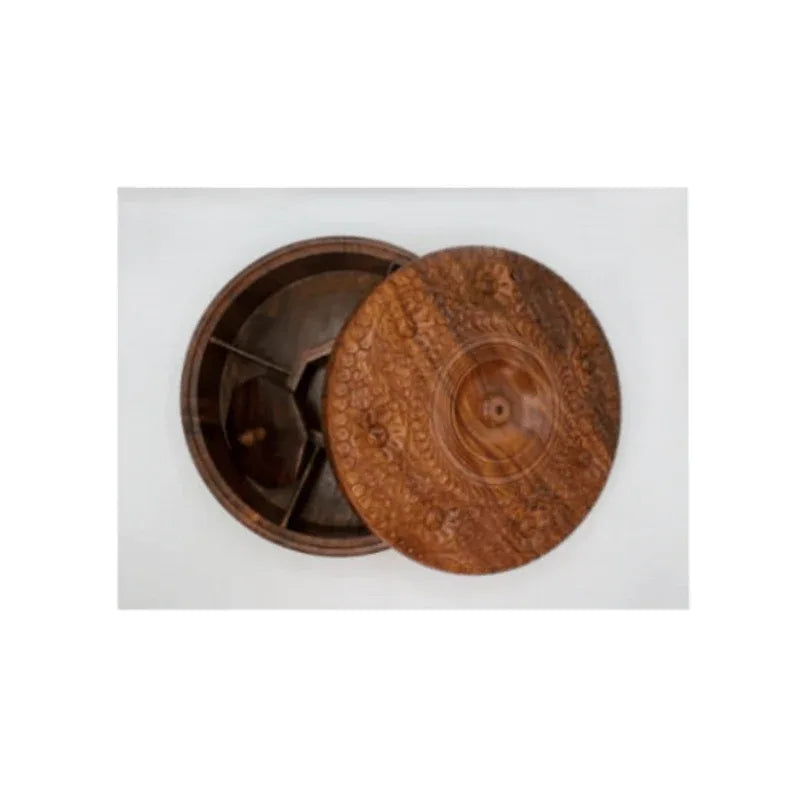 Sheesham wood dry fruit tray with lid - Prozone