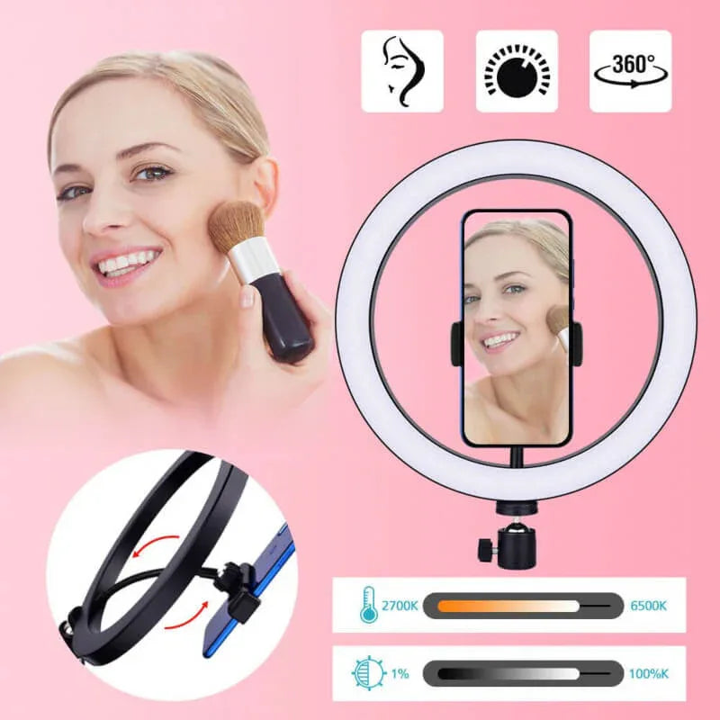 26cm ring light with 7 feet adjustable tripod&mobile holder - Prozone