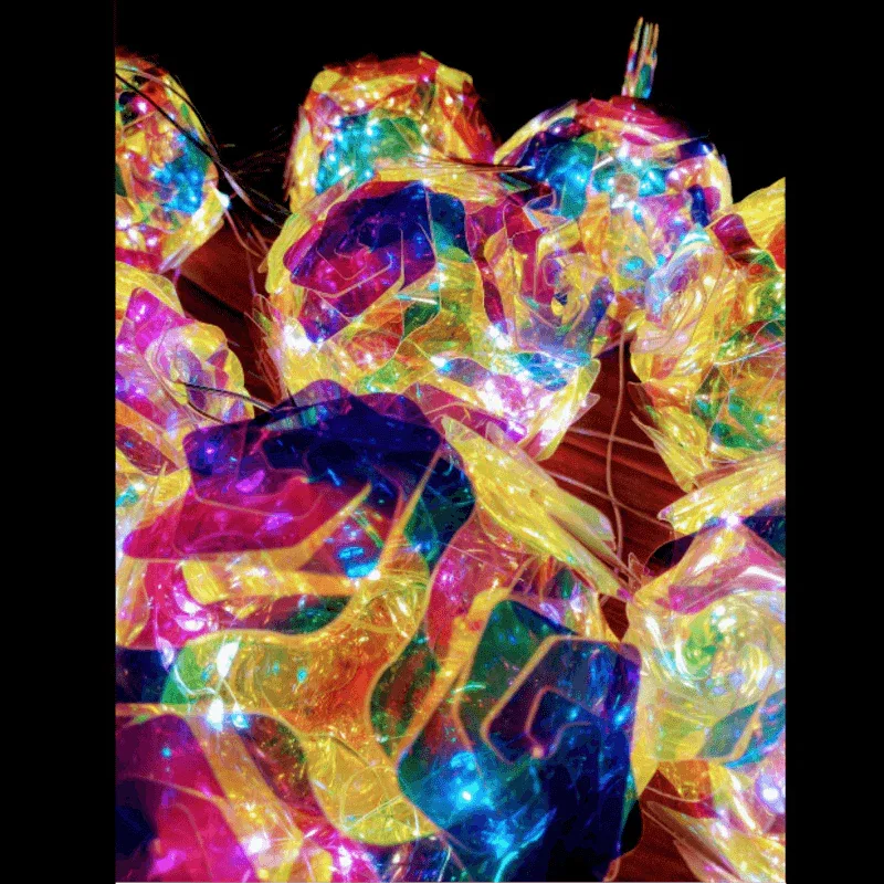 16 pcs fairy light multi crystal flower balls - Prozone