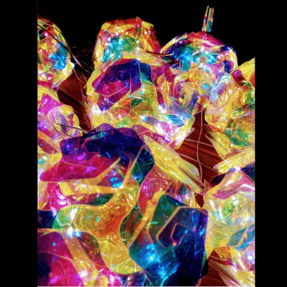 16 pcs fairy light multi crystal flower balls - Prozone