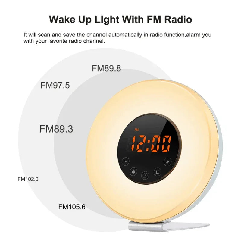 Wake up light alarm clock with fm radio - Prozone