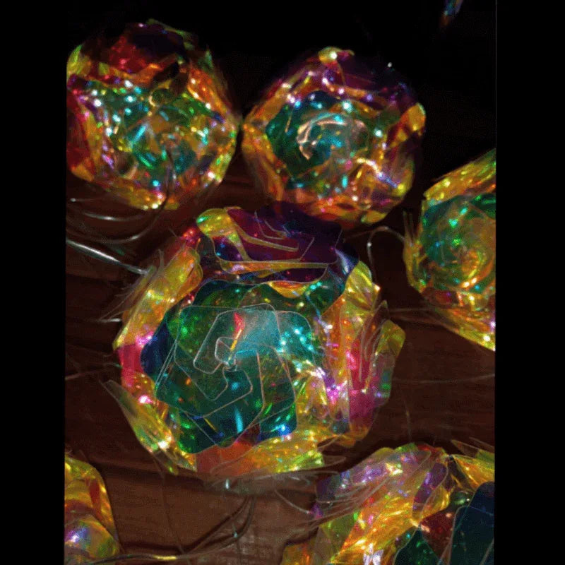 16 pcs fairy light multi crystal flower balls - Prozone
