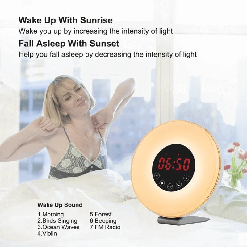Wake up light alarm clock with fm radio - Prozone