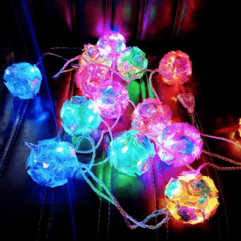 16 pcs fairy light multi crystal flower balls - Prozone