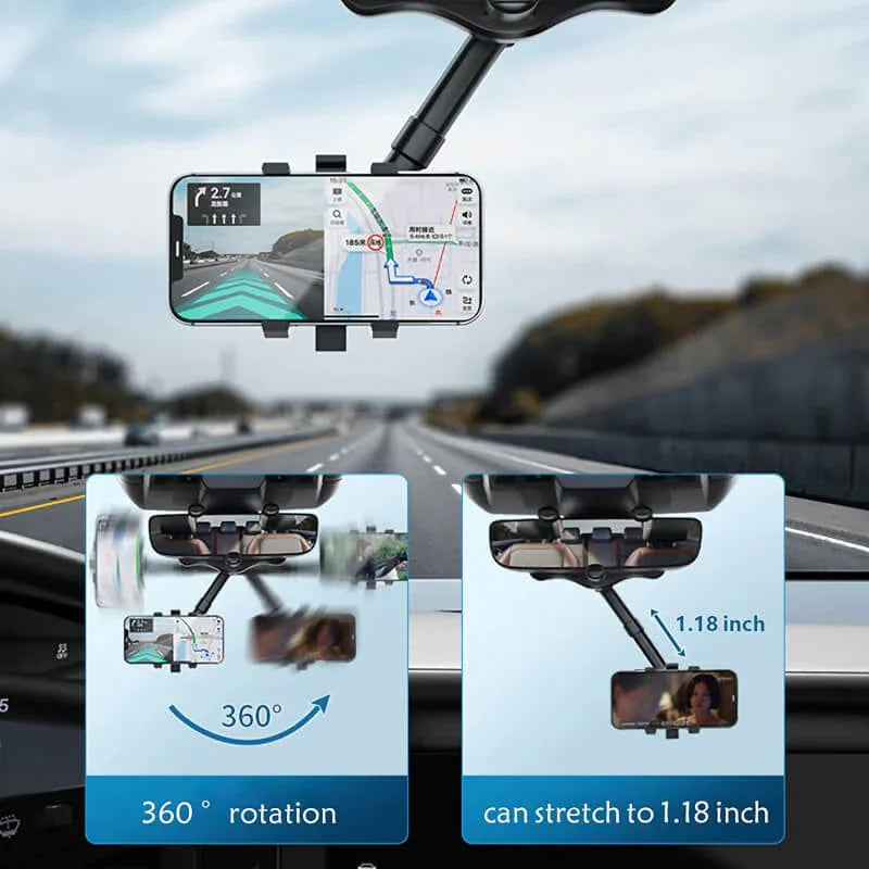 Universal 360 car rearview mirror phone holder - Prozone