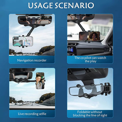 Universal 360 car rearview mirror phone holder