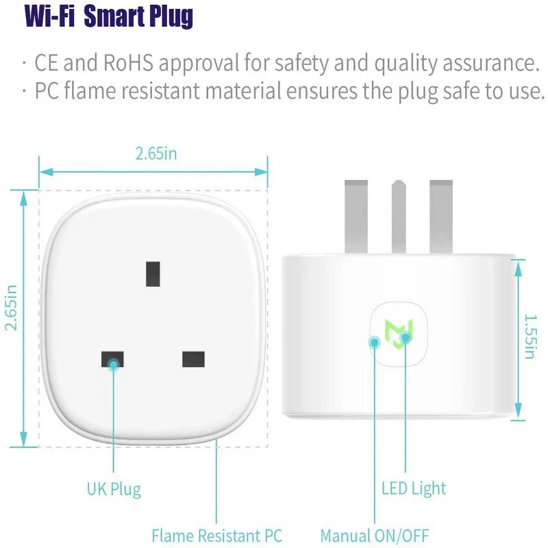 Pack of 2 meross smart wifi socket plugs mss210 - Prozone