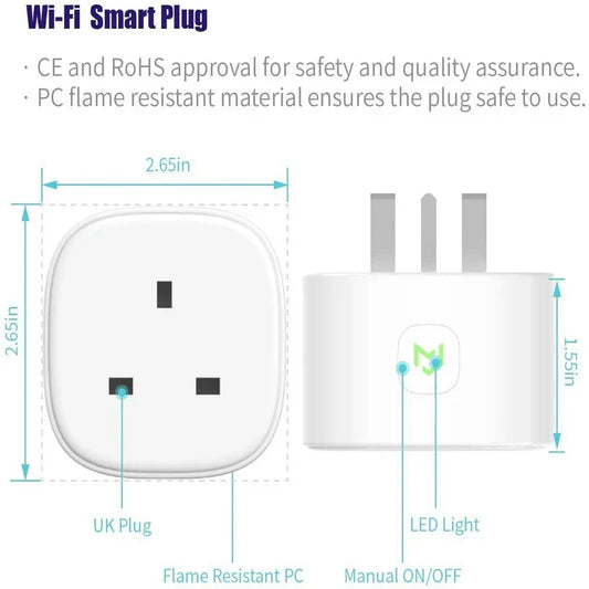 Pack of 2 meross smart wifi socket plugs mss210 - Prozone