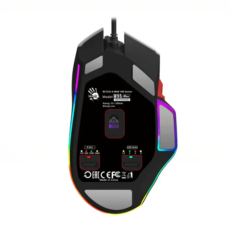 W95 max 12000 cpi ultra core activated rgb gaming wired mouse - Prozone