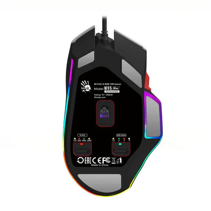 W95 max 12000 cpi ultra core activated rgb gaming wired mouse - Prozone