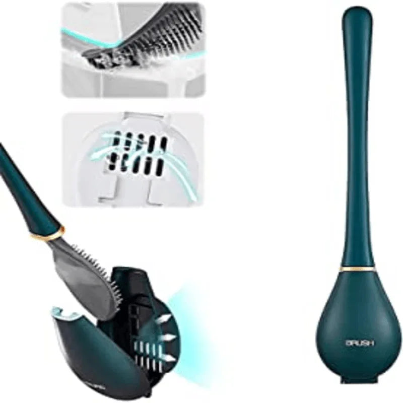 Silicone water drop toilet brush and holder set - Prozone