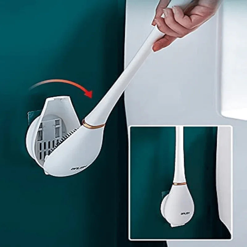 Silicone water drop toilet brush and holder set - Prozone