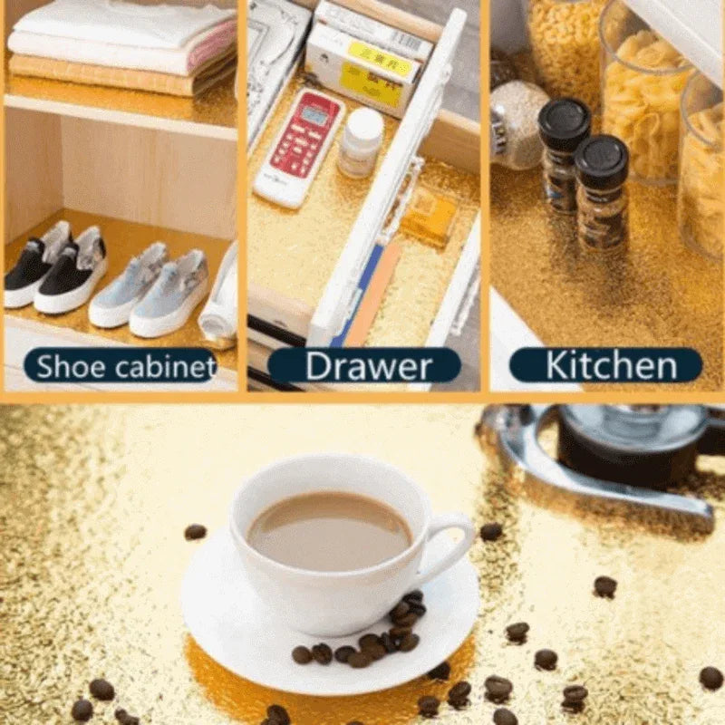60 x 100cm oil proof stickers for kitchen aluminum golden - Prozone
