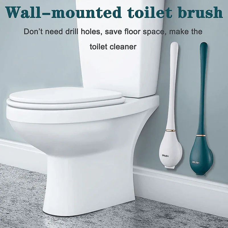 Silicone water drop toilet brush and holder set - Prozone