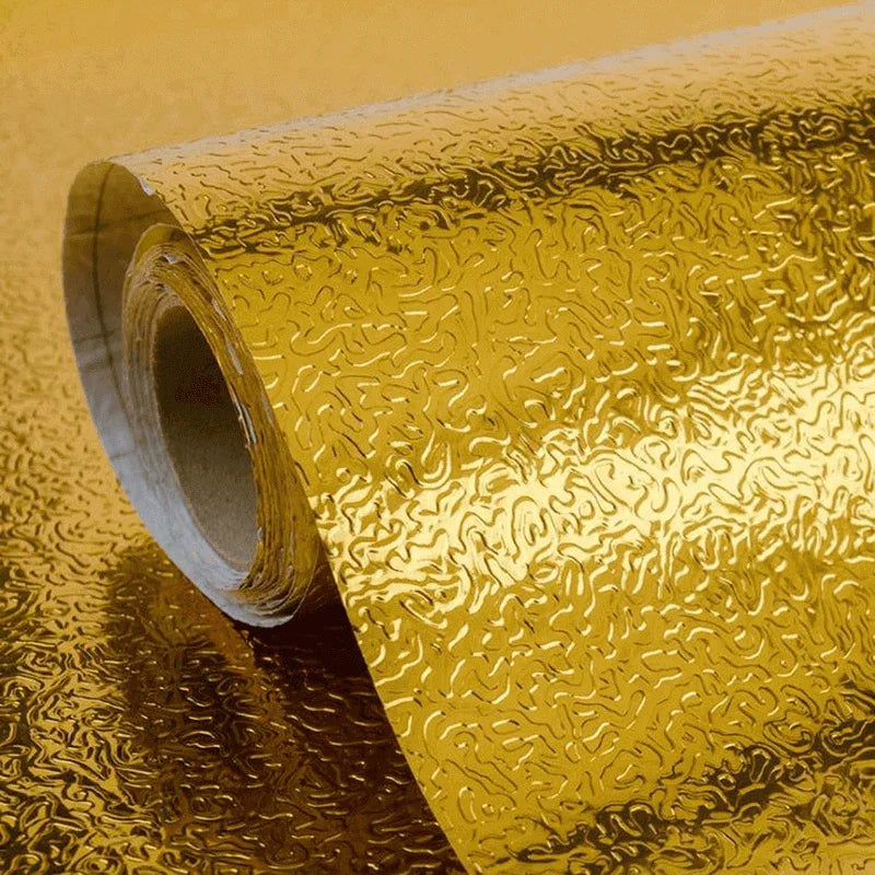 60 x 100cm oil proof stickers for kitchen aluminum golden - Prozone