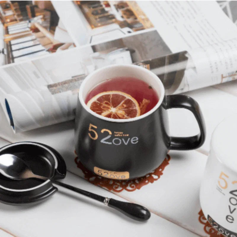 Ceramic mug with lid and spoon - Prozone