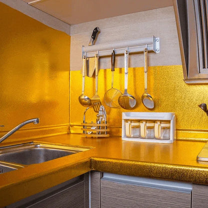 60 x 100cm oil proof stickers for kitchen aluminum golden - Prozone